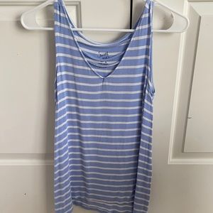 Blue & white striped tank